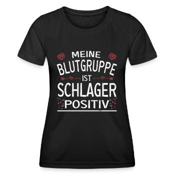 Meine Blutgruppe ist Schlager positiv - Frauen Funktions-T-Shirt - Schwarz - Vorne - AI Model Female 172 light (172cm)