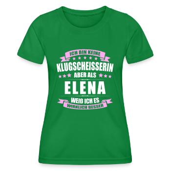 Name Elena Vorname Klugscheisserin Namenstag - Frauen Funktions-T-Shirt - Kelly Green - Vorne - AI Model Female 172 dark (172cm)