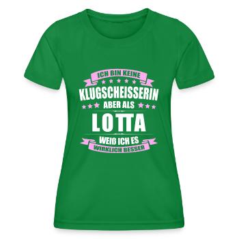 Name Lotta Vorname Klugscheisserin Namenstag - Frauen Funktions-T-Shirt - Kelly Green - Vorne - AI Model Female 172 dark (172cm)