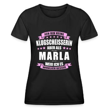 Name Marla Vorname Klugscheisserin Namenstag - Frauen Funktions-T-Shirt - Schwarz - Vorne - AI Model Female 172 light (172cm)