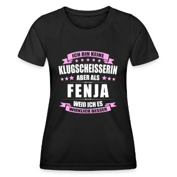 Name Fenja Vorname Klugscheisserin Namenstag - Frauen Funktions-T-Shirt - Schwarz - Vorne - AI Model Female 172 light (172cm)