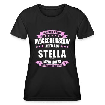 Name Stella Vorname Klugscheisserin Namenstag - Frauen Funktions-T-Shirt - Schwarz - Vorne - AI Model Female 172 light (172cm)