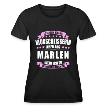 Name Marlen Vorname Klugscheisserin Namenstag - Frauen Funktions-T-Shirt - Schwarz - Vorne - AI Model Female 172 light (172cm)