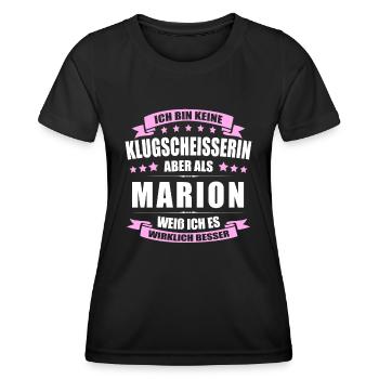 Name Marion Vorname Klugscheisserin Namenstag - Frauen Funktions-T-Shirt - Schwarz - Vorne - AI Model Female 172 light (172cm)