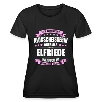 Name Elfriede Vorname Klugscheisserin Namenstag - Frauen Funktions-T-Shirt - Schwarz - Vorne - AI Model Female 172 light (172cm)