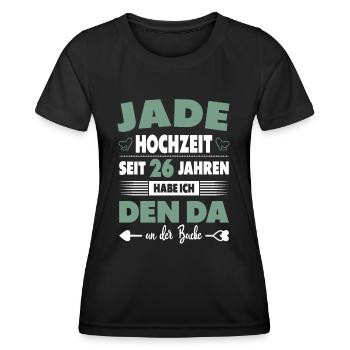 26 Hochzeitstag Paare 26 Jahre Ehe Jadehochzeit - Frauen Funktions-T-Shirt - Schwarz - Vorne - AI Model Female 172 light (172cm)