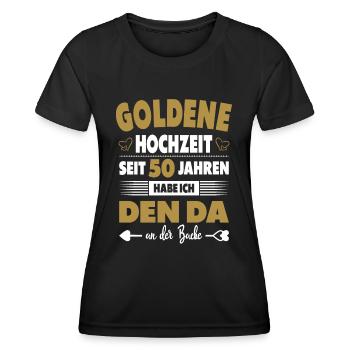 50 Jahre Ehe Hochzeitstag Paare Goldene Hochzeit - Frauen Funktions-T-Shirt - Schwarz - Vorne - AI Model Female 172 light (172cm)