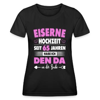 65 Hochzeitstag 65 Jahre Ehe Eiserne Hochzeit - Frauen Funktions-T-Shirt - Schwarz - Vorne - AI Model Female 172 light (172cm)