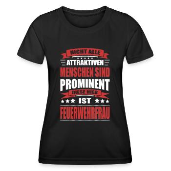 Nicht Alle Menschen Sind Prominent Feuerwehrfrau - Frauen Funktions-T-Shirt - Schwarz - Vorne - AI Model Female 172 light (172cm)