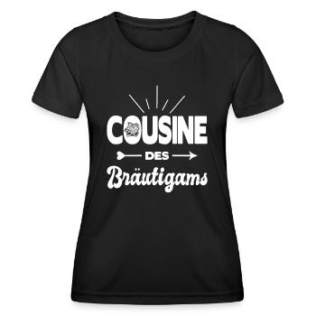 Cousine Des Bräutigams Hochzeit Heirat Kostüm - Frauen Funktions-T-Shirt - Schwarz - Vorne - AI Model Female 172 light (172cm)