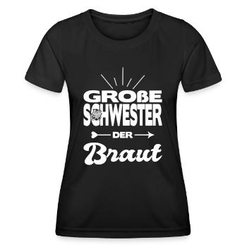 Große Schwester Der Braut Hochzeit Kostüm - Frauen Funktions-T-Shirt - Schwarz - Vorne - AI Model Female 172 light (172cm)