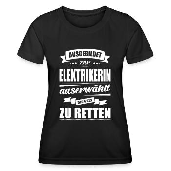 Ausgebildet Zur Elektrikerin Abschluss Bestanden - Frauen Funktions-T-Shirt - Schwarz - Vorne - AI Model Female 172 light (172cm)