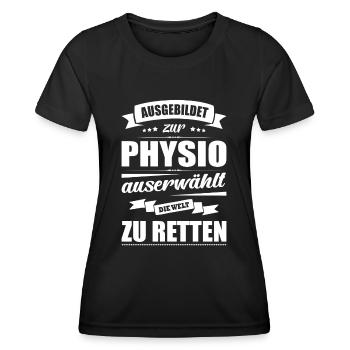 Ausgebildet Zur Physio Abschluss Bestanden - Frauen Funktions-T-Shirt - Schwarz - Vorne - AI Model Female 172 light (172cm)
