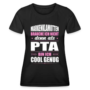 Markenklamotten Brauche Ich Nicht PTA Apothekerin - Frauen Funktions-T-Shirt - Schwarz - Vorne - AI Model Female 172 light (172cm)