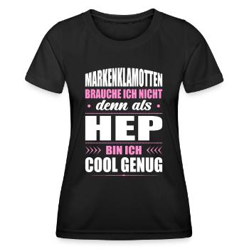 Markenklamotten Brauche Ich Nicht HEP Pflegerin - Frauen Funktions-T-Shirt - Schwarz - Vorne - AI Model Female 172 light (172cm)