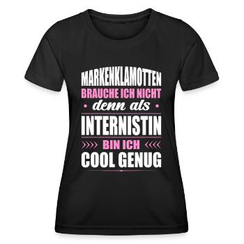 Markenklamotten Brauche Ich Nicht Internistin - Frauen Funktions-T-Shirt - Schwarz - Vorne - AI Model Female 172 light (172cm)