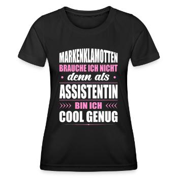 Markenklamotten Brauche Ich Nicht Assistentin Büro - Frauen Funktions-T-Shirt - Schwarz - Vorne - AI Model Female 172 light (172cm)