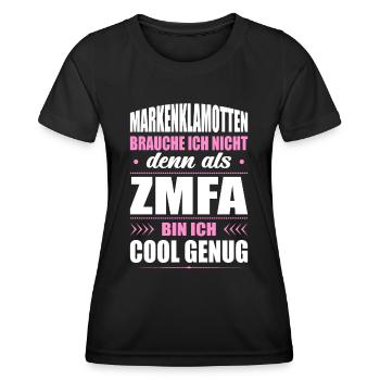 Markenklamotten Brauche Ich Nicht ZMFA - Frauen Funktions-T-Shirt - Schwarz - Vorne - AI Model Female 172 light (172cm)