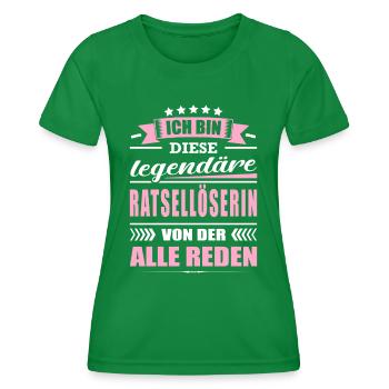 Ich Bin Diese Legendäre Rätsellöserin Rätsel - Frauen Funktions-T-Shirt - Kelly Green - Vorne - AI Model Female 172 dark (172cm)