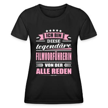 Ich Bin Diese Legendäre Filmvorführerin Kino - Frauen Funktions-T-Shirt - Schwarz - Vorne - AI Model Female 172 light (172cm)