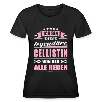 Ich Bin Diese Legendäre Cellistin Musikerin - Frauen Funktions-T-Shirt - Schwarz - Vorne - AI Model Female 172 light (172cm)