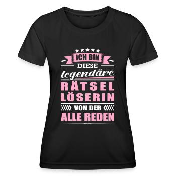 Ich Bin Diese Legendäre Rätsellöserin Rätsel - Frauen Funktions-T-Shirt - Schwarz - Vorne - AI Model Female 172 light (172cm)