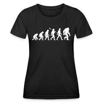 Evolution - Bigfoot - Yeti - Frauen Funktions-T-Shirt - Schwarz - Vorne - AI Model Female 172 light (172cm)