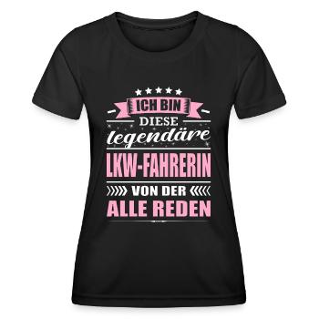 Ich Bin Diese Legendäre LKW-Fahrerin - Frauen Funktions-T-Shirt - Schwarz - Vorne - AI Model Female 172 light (172cm)