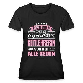 Ich Bin Diese Legendäre Reitlehrerin Pferde Reiten - Frauen Funktions-T-Shirt - Schwarz - Vorne - AI Model Female 172 light (172cm)