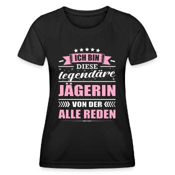 Ich Bin Diese Legendäre Jägerin Jagd - Frauen Funktions-T-Shirt - Schwarz - Vorne - AI Model Female 172 light (172cm)