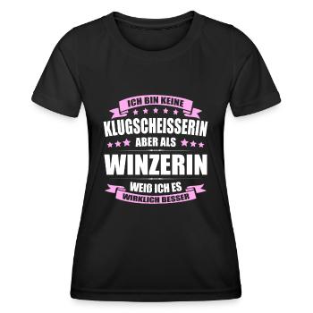 Ich Bin Keine Klugscheisserin Winzerin Weinbauerin - Frauen Funktions-T-Shirt - Schwarz - Vorne - AI Model Female 172 light (172cm)
