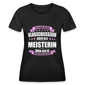 Ich Bin Keine Klugscheisserin Meisterin - Frauen Funktions-T-Shirt - Schwarz - Vorne - AI Model Female 172 light (172cm)