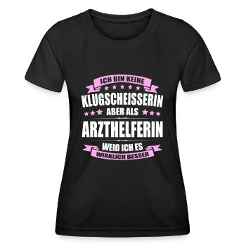 Ich Bin Keine Klugscheisserin Arzthelferin MFA - Frauen Funktions-T-Shirt - Schwarz - Vorne - AI Model Female 172 light (172cm)