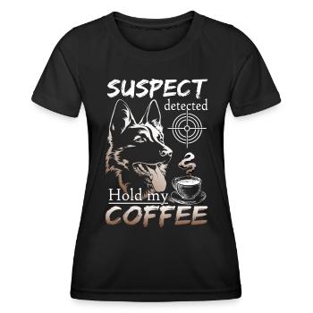 Schäfer Hund Kaffee - Schäferhunde Coffee Design - Frauen Funktions-T-Shirt - Schwarz - Vorne - AI Model Female 172 light (172cm)