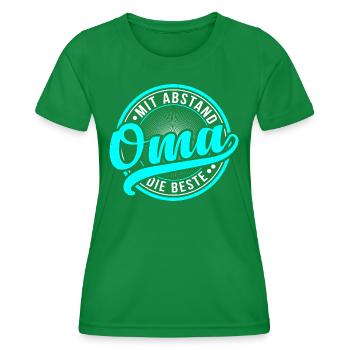 MIT ABSTAND DIE BESTE OMA - Frauen Funktions-T-Shirt - Kelly Green - Vorne - AI Model Female 172 dark (172cm)