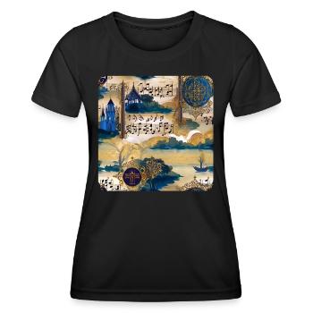 Verspieltes Ornament Natur und Musik - Frauen Funktions-T-Shirt - Schwarz - Vorne - AI Model Female 172 light (172cm)