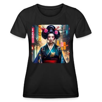 Moderne Geisha - Frauen Funktions-T-Shirt - Schwarz - Vorne - AI Model Female 172 light (172cm)