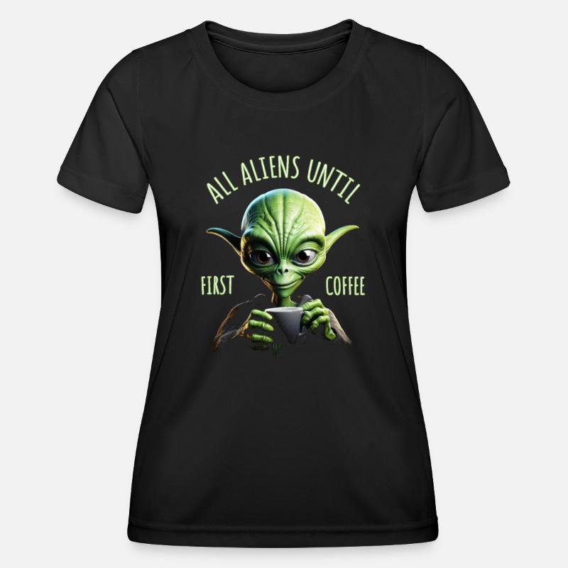 Coffee Alien - Women's Functional T-Shirt - black