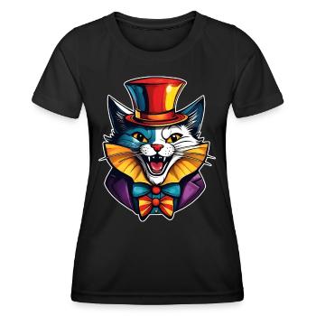 Cool Horror Clown Cat - Women's Functional T-Shirt - black - Front - AI Model Female 172 light (172cm)