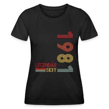 Geburtstag Geboren 1981 Mann Legendär seit 1981 - Frauen Funktions-T-Shirt - Schwarz - Vorne - AI Model Female 172 light (172cm)