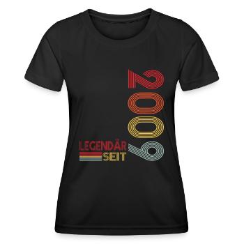 Geburtstag Geboren 2009 Mann Legendär seit 2009 - Frauen Funktions-T-Shirt - Schwarz - Vorne - AI Model Female 172 light (172cm)