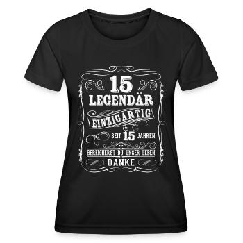 15. Geburtstag Geschenk Legendär 15 Jahre Junge - Frauen Funktions-T-Shirt - Schwarz - Vorne - AI Model Female 172 light (172cm)