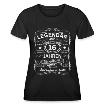 16. Geburtstag Geschenk Legendär 16 Jahre Frauen - Frauen Funktions-T-Shirt - Schwarz - Vorne - AI Model Female 172 light (172cm)