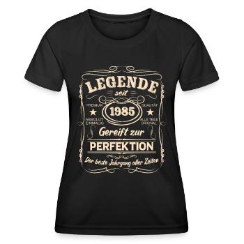 Legenden 1985 Geboren Geschenk Jahrgang 1985 - Frauen Funktions-T-Shirt - Schwarz - Vorne - AI Model Female 172 light (172cm)