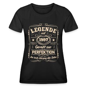 Legenden 1997 Geboren Geschenk Jahrgang 1997 - Frauen Funktions-T-Shirt - Schwarz - Vorne - AI Model Female 172 light (172cm)