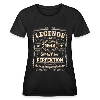 Legenden 1942 Geboren Geschenk Jahrgang 1942 - Frauen Funktions-T-Shirt - Schwarz - Vorne - AI Model Female 172 light (172cm)