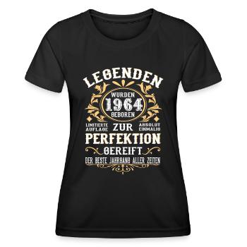 Legenden 1964 Geboren Geschenk Jahrgang 1964 - Frauen Funktions-T-Shirt - Schwarz - Vorne - AI Model Female 172 light (172cm)