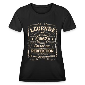 Legenden 1967 Geboren Geschenk Jahrgang 1967 - Frauen Funktions-T-Shirt - Schwarz - Vorne - AI Model Female 172 light (172cm)