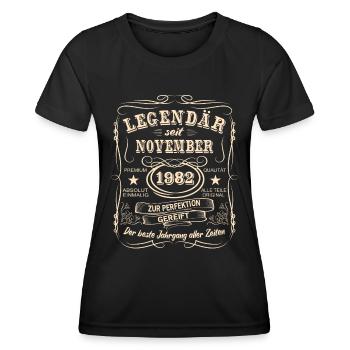 Legenden November 1982 Geboren Jahrgang 1982 - Frauen Funktions-T-Shirt - Schwarz - Vorne - AI Model Female 172 light (172cm)