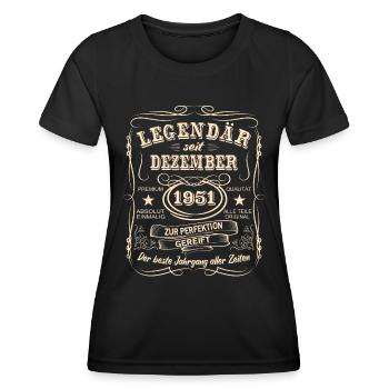 Legenden Dezember 1951 Geboren Jahrgang 1951 - Frauen Funktions-T-Shirt - Schwarz - Vorne - AI Model Female 172 light (172cm)